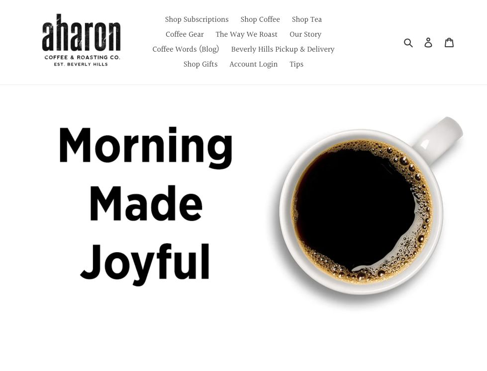 hero screenshot of the Independent Coffee Roaster website.