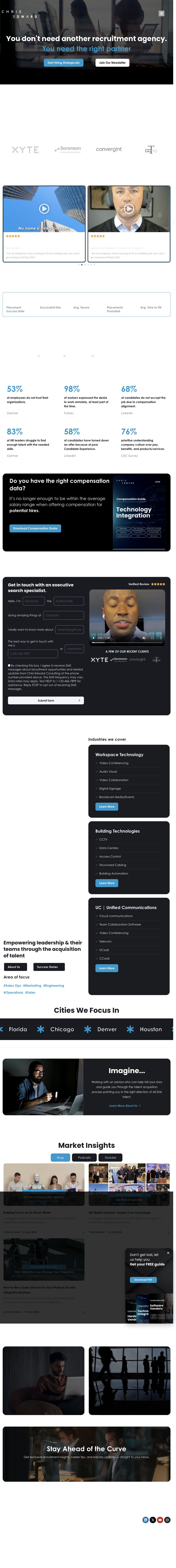 full-page screenshot of the Executive Search Firm website.