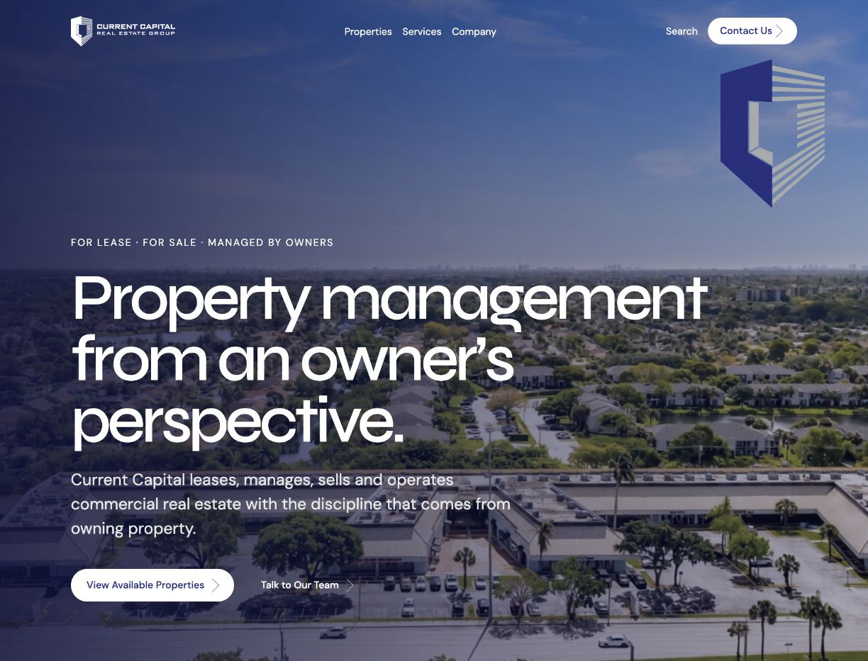 hero screenshot of the Current Capital Group website.