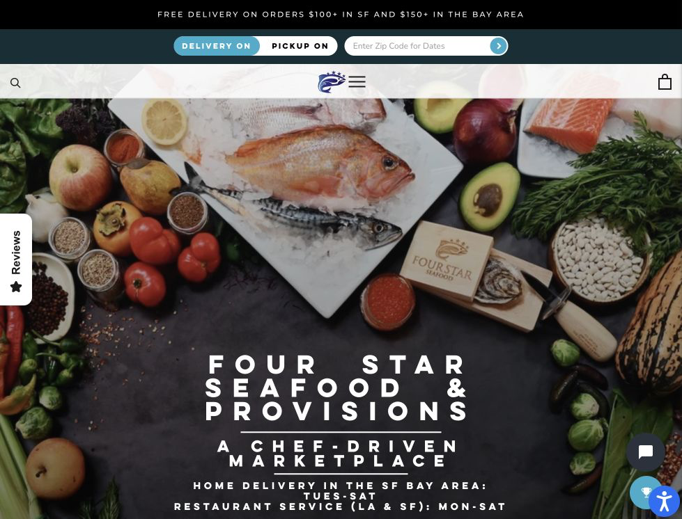 hero screenshot of the Premium Food Marketplace website.