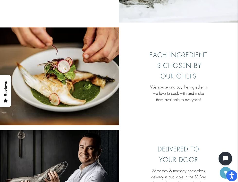 mid-page screenshot of the Premium Food Marketplace website.