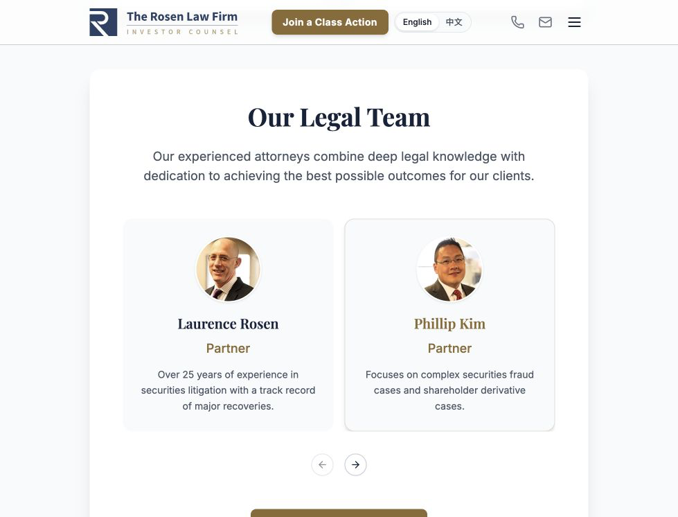 mid-page screenshot of the Securities Litigation Firm website.