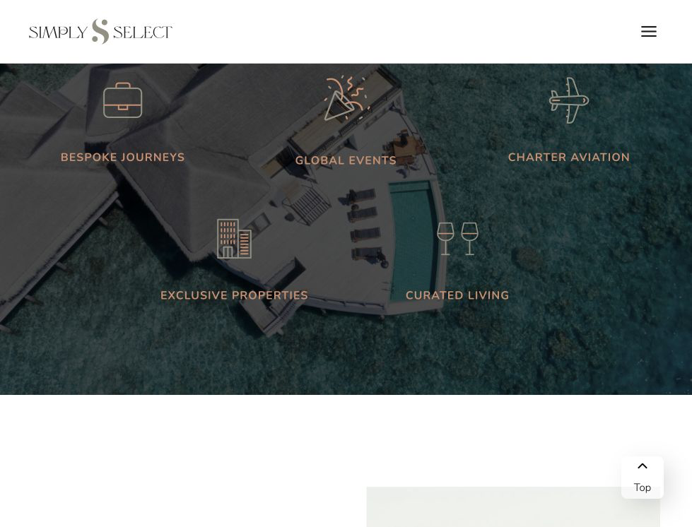 mid-page screenshot of the Luxury Travel Company website.
