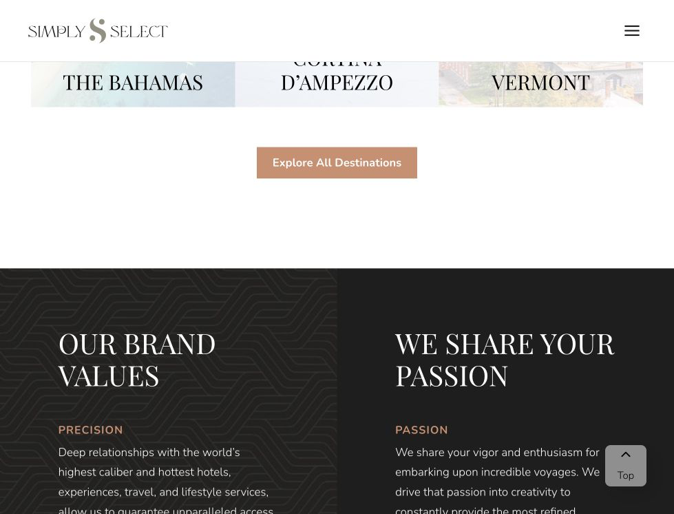 lower-page screenshot of the Luxury Travel Company website.