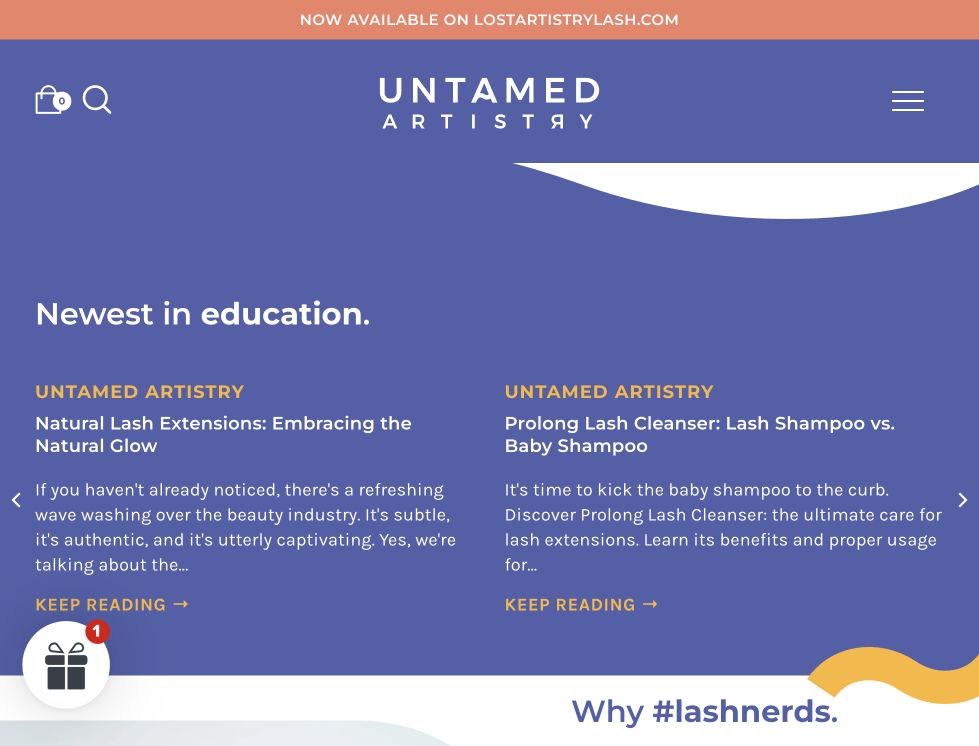 lower-page screenshot of the Professional Beauty Brand website.